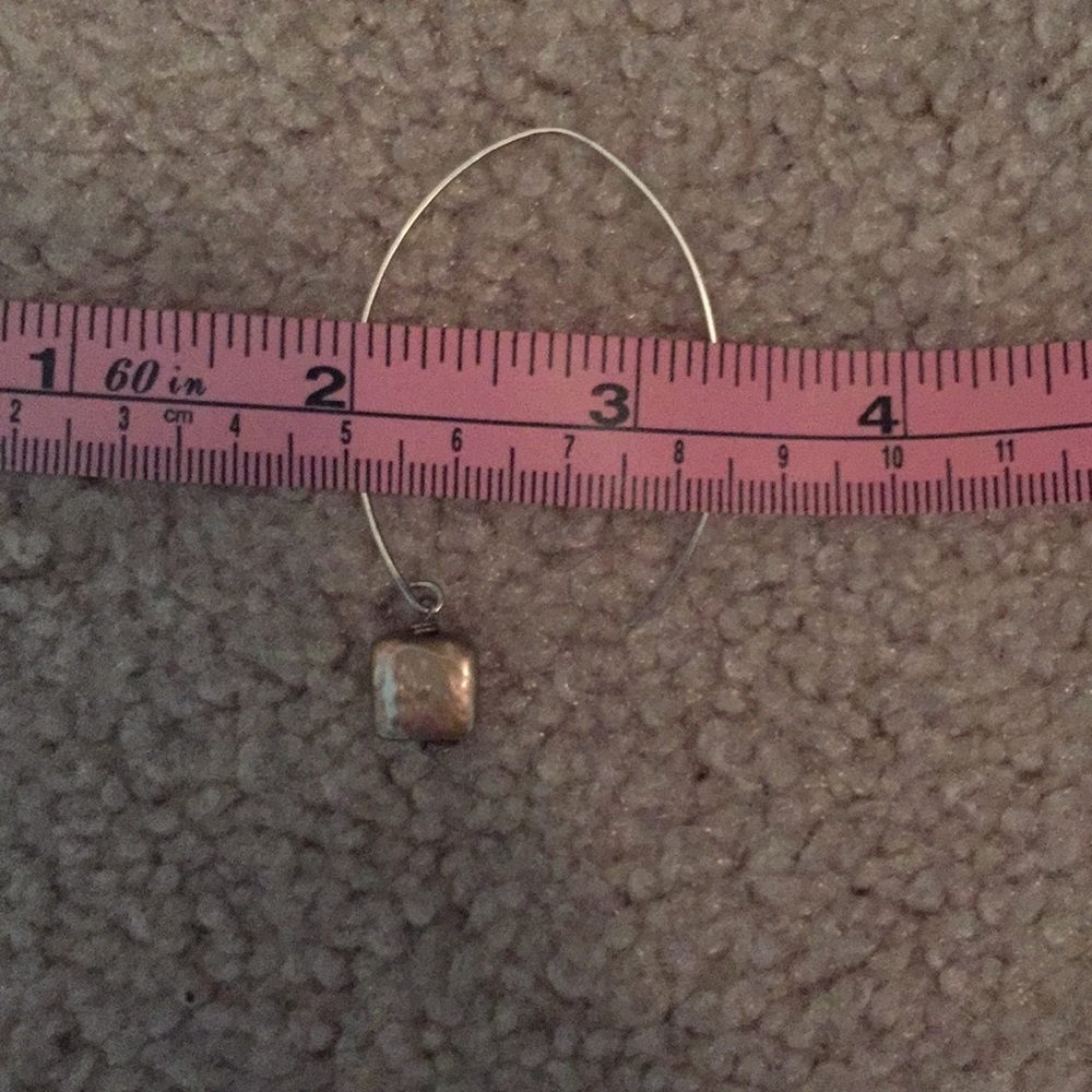 Handmade Pearl open hoop earrings - Picture 4 of 4